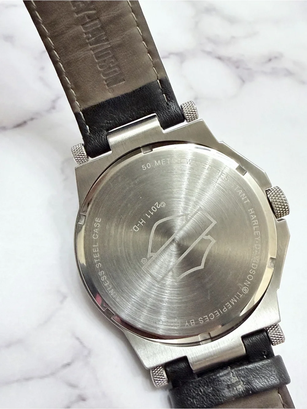 Bulova Harley-Davidson Men's Watch 43mm Stainless Steel Leather Strap 76B156